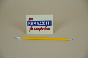 Segnaposto vintage pubblicitario Ramazzotti in plastica, Italia  anni '70