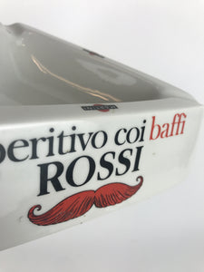 Posacenere pubblicitario in ceramica vintage italiano Martini Rossi, anni '70