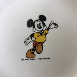 Piatto scaldavivande per bambini Topolino Walt Disney Productions Cormar in ceramica e aluminio, anni '60