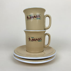 Coppia tazzine in ceramica Caffè Brasil, anni '70