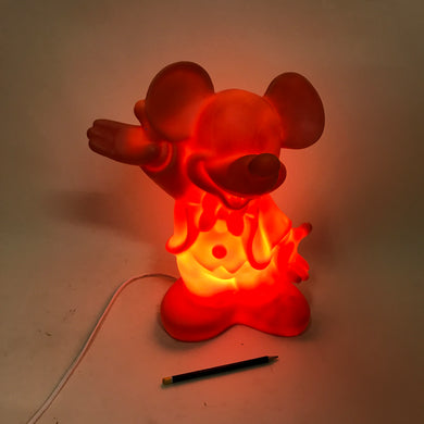 Lampada da comodino rossa per bambini a forma di Mickey Mouse HEICO, Germania anni '80
