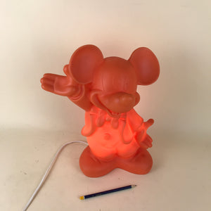 Lampada da comodino rossa per bambini a forma di Mickey Mouse HEICO, Germania anni '80