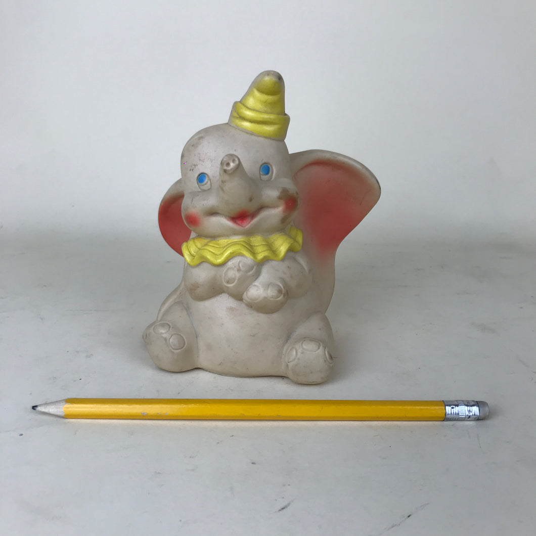 Giocattolo in gomma Dumbo, Walt Disney Prod con fischietto prodotto da DELL, Inghilterra anni '60
