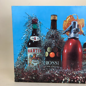 Confezione natalizia regalo Martini in cartone per bottiglie, Italia anni '70