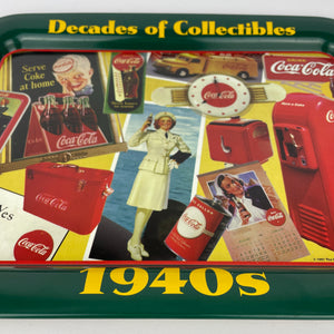 Vassoio vintage pubblicitario Decades of collectible Anni 40 Coca-Cola, edizione 1997