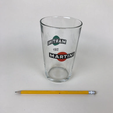 Bicchiere pubblicitaro Martini Dry in vetro, anni '60